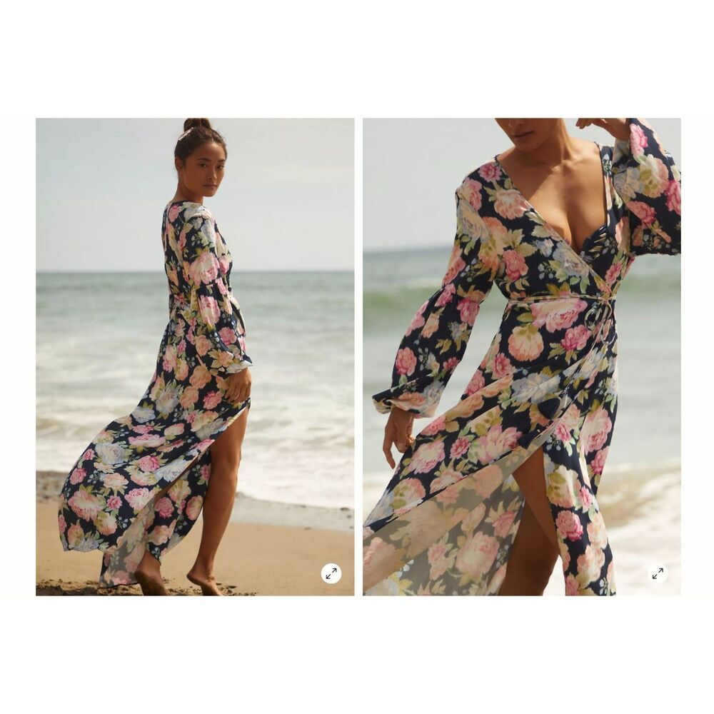 NWT Maaji Anthropologie Sustainable Midnight Garden Aubree Kimono‎ Dress Size M